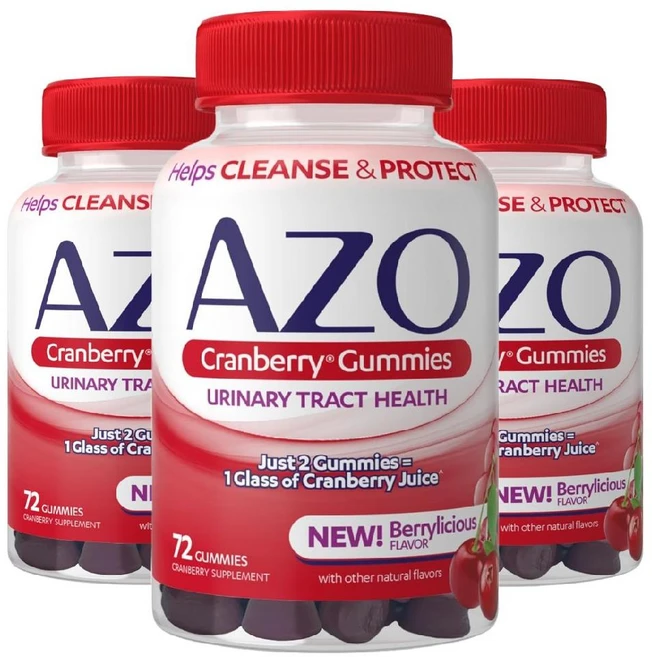 3개 Azo 아조 크랜베리 구미젤리 베릴리셔스 250mg 216개, 72정 - 쿠팡