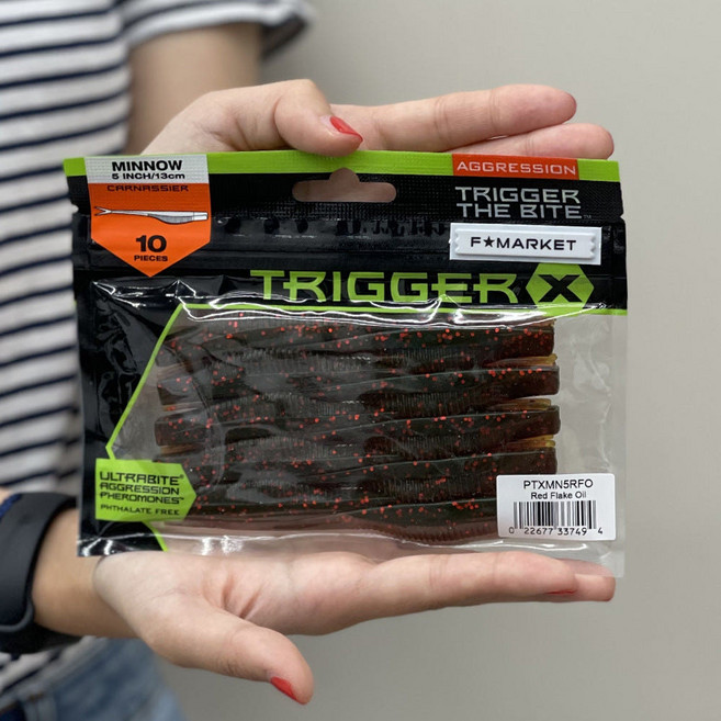 RAPALA 라팔라 TRIGGERX 트리거엑스 5인치 미노우웜 광어웜 13cm, WM. 워터멜론, 1개