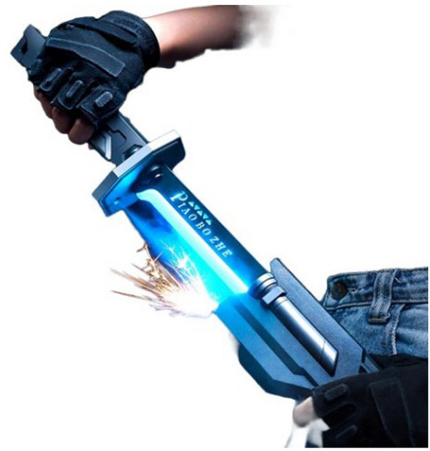 프랜디 LED 불꽃 광선검 장난감칼 닌자 레이저검 스파크 불꽃칼, 그레이, 1개