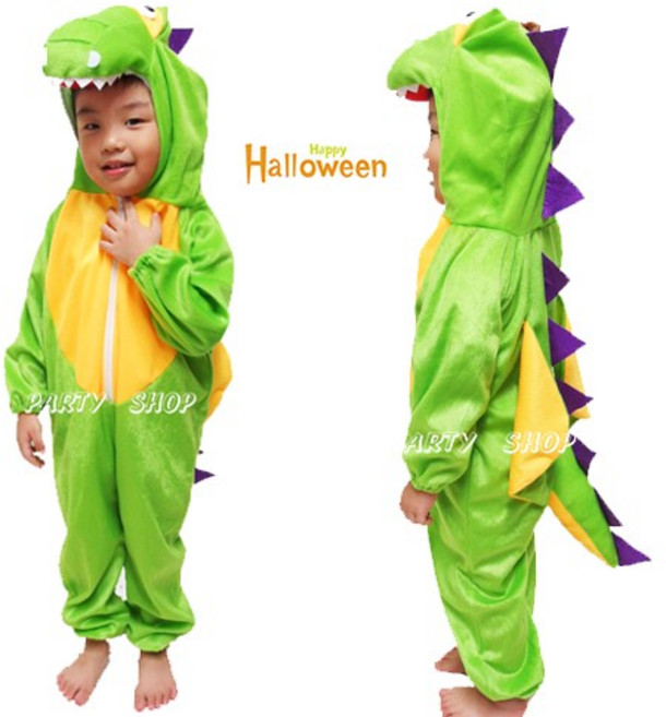【台灣發貨】連身恐龍裝 萬聖節兒童動物造型服裝, 1個, XL