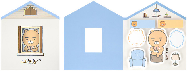 카카오프렌즈 데일리 하우스 점착 마커 / 점착메모지 포스트잇 캐릭터포스트잇 라이언점착메모지 어피치점착메모지, 라이언