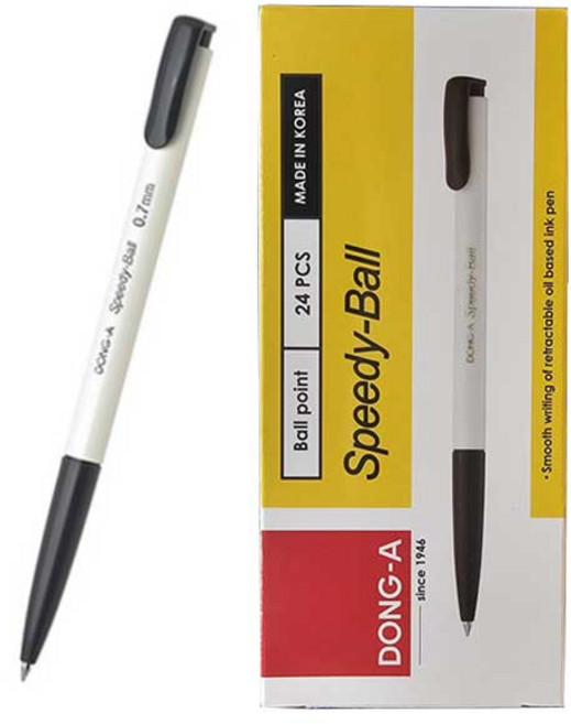 동아 스피디볼 유성펜 0.7mm, 흑색, 24개입