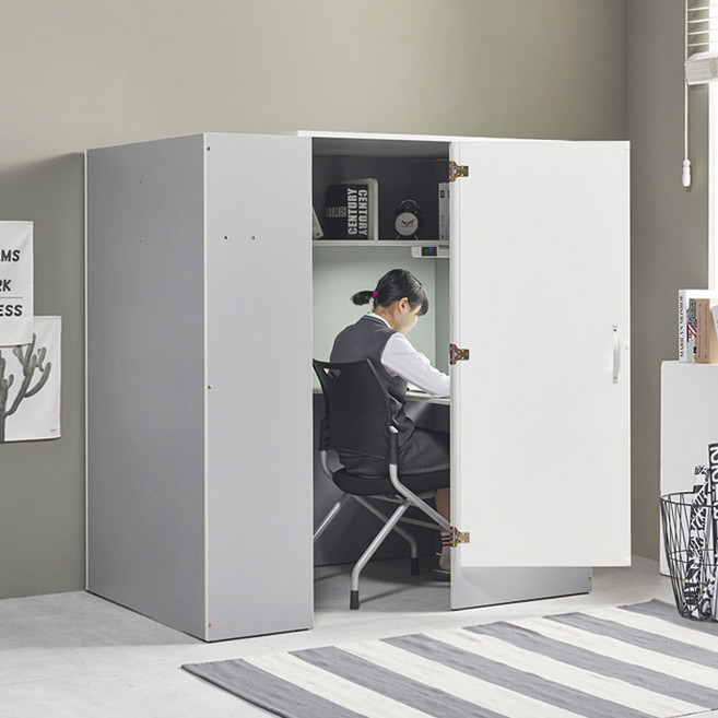 e스마트 신학기책상 스터디룸 1인 독서실책상, 그레이