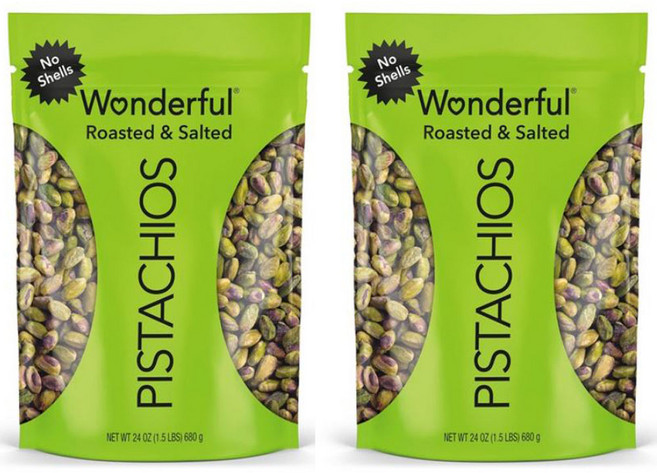 원더풀 피스타치오 탈각 껍질 없는 로스트 솔티드 대용량, 2개