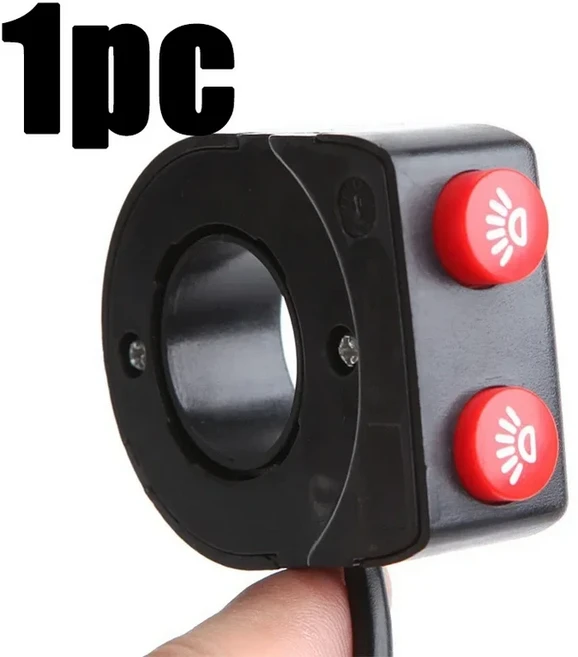 호환 바이크 오토바이 전자 자전거 스쿠터 수리 22mm 핸들 바 전조등 조합 단추 스위치, 02 1pc red