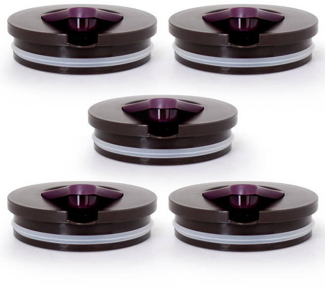 키친아트 스텐물병뚜껑1.6L 겸용, 5개, 퍼플(뚜껑)