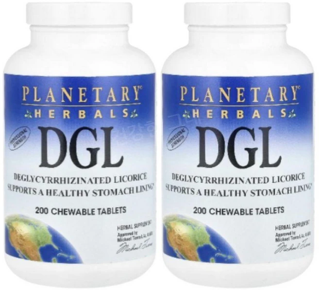 플랜터리 허벌 DGL 리코리스 380mg 츄어블 Planetary Herbals DGL Licoric, 2개, 200정 - 쿠팡