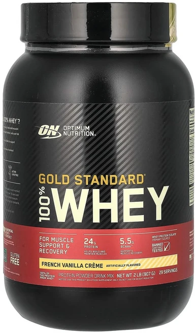 옵티멈뉴트리션 Gold Standard 100% Whey 프렌치 바닐라 크림 909g(2lbs), 1개, 909g - 쿠팡