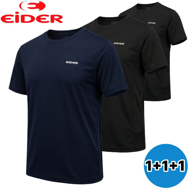 <아이더매장판> 아이더 1+1+1 3장 반팔 라운드 티셔츠 등산 반팔티 빅사이즈 시원함 기능성 냉감