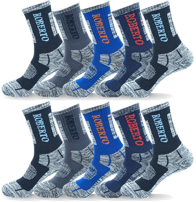 로베르토 고급 등산양말 장목 이중바닥 쿠션 국산고품질, 혼합색상, 5세트