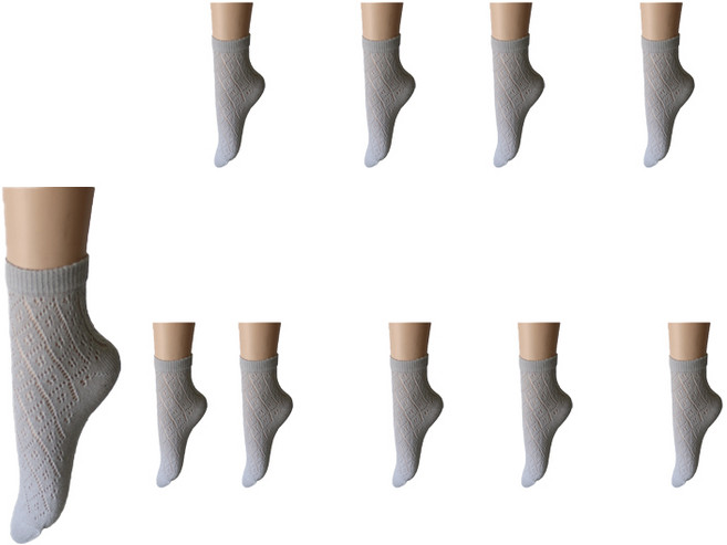 5/10매 국산 순면 봄 여성용 망사 중목양말 세트