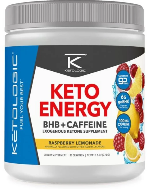 Ketologic 과일 가루 분말 파우더 케토로직 BHB 케토에너지 외부 케톤 카페인 함유 라즈베리 레모네이드 30회분 저탄수화물 케토 지원 및 에너지와 집중력 향상 프리워크아, 라즈베리 레모네이드 + 에너지, 270g, 1개 - 쿠팡