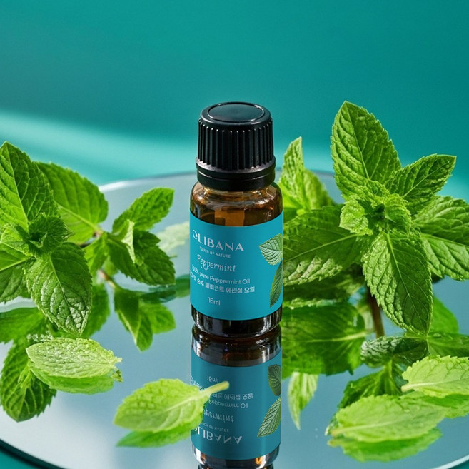 [올리바나] 페퍼민트 아로마 에센셜오일 유기농 100% 순수 원액 아로마테라피 15ml, 1개, 페퍼민트향