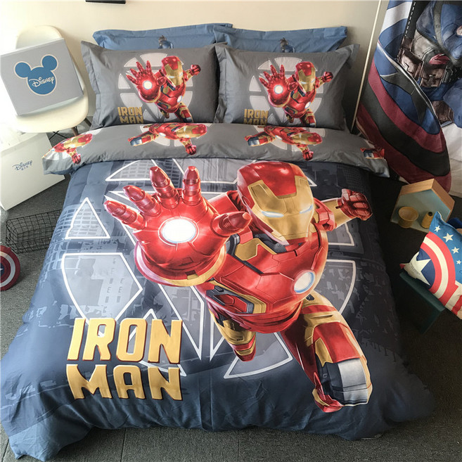 마블 어벤져스 아이언맨 스파이더맨 침대 침구 이불 베개 퀸 세트