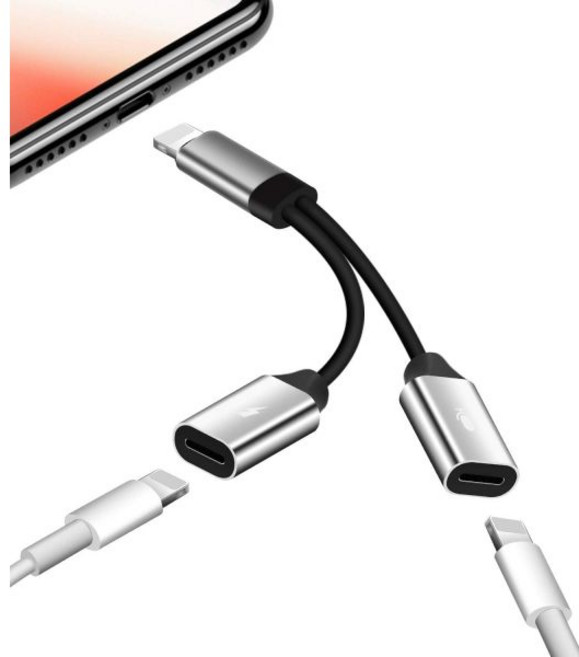 iPhone 듀얼 라이트닝 어댑터 충전기 헤드폰 스플리터 2in1 오디오 충전 동글 잭 어댑터 파라 AUX 케이블 Apple MFI 인증 이중 호환 iPad용 11 Pro Ma, iPhone 듀얼 라이트닝 어댑터 충전기 헤드폰 스플리