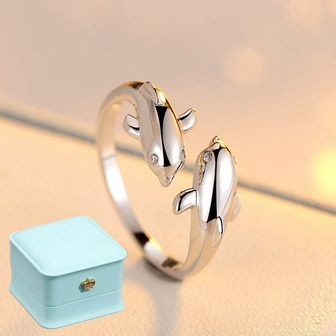 르떼르넬 JSSR002 Silver 돌고래 물고기 돌핀 럭셔리 엘레강스 여자 실버 반지 은반지