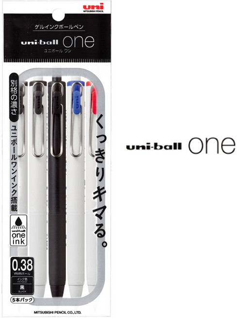 유니볼원 베이직 볼펜 5p 세트, 1개, 혼합 5자루 0.38mm
