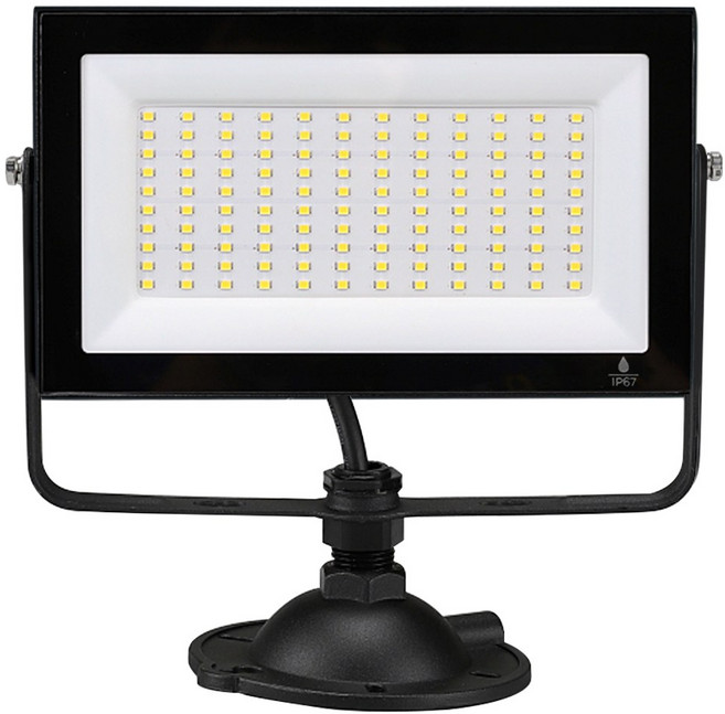 두영 LED 투광기 방수 IP67 야외 공장 간판 수영장 조명 보안등, 블랙/전구색, 1개