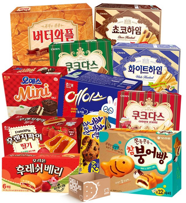 냠냠상회 사무실 인기과자 대용량 과자세트 11가지구성+냠냠상회전용박스포장발송, 11종, 1세트