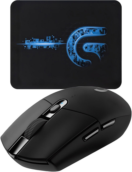 로지텍 G304 라이트스피드 무선 게이밍 마우스 + 마우스 패드, Black
