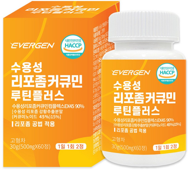 에버젠 수용성 리포좀 커큐민 루틴플러스, 1개, 60정