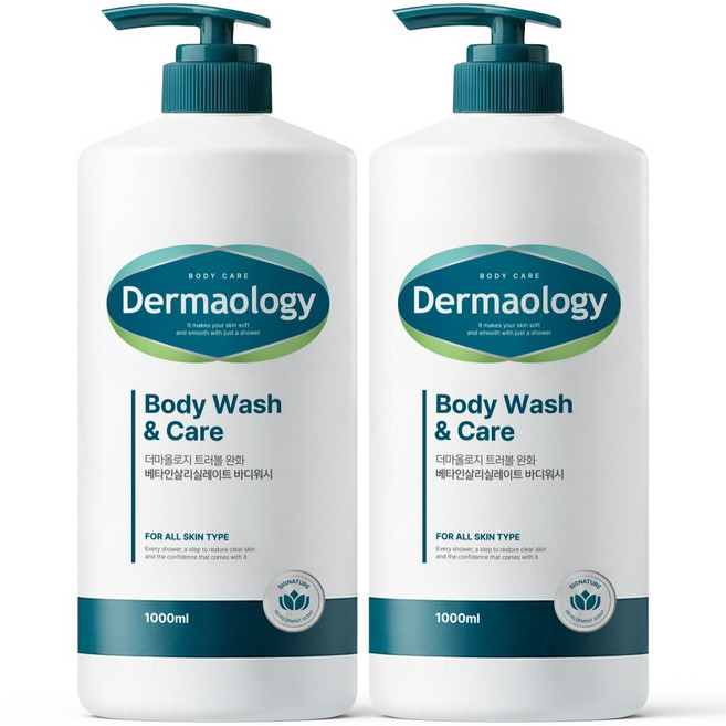[여드름 완화 기능성] 1+1 더마올로지 베타인살리실레이트 등드름 대용량 바디워시 1L 퍼퓸 향기좋은 바디클렌져 바디샤워 남성 여성 남자 여자 향수바디워시 추천, 2개