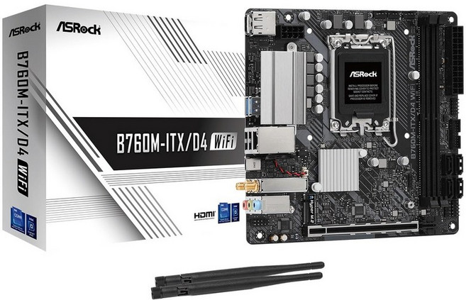 ASRock B760M-ITXD4 WiFi Intel CPU(LGA1700) B760 DDR4 Mini ITX 마더보드 12세대 · 13세대, 1개