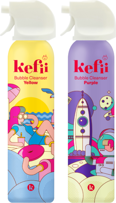 케피 유아 버블클렌저 옐로우+퍼플, 2개, 200ml