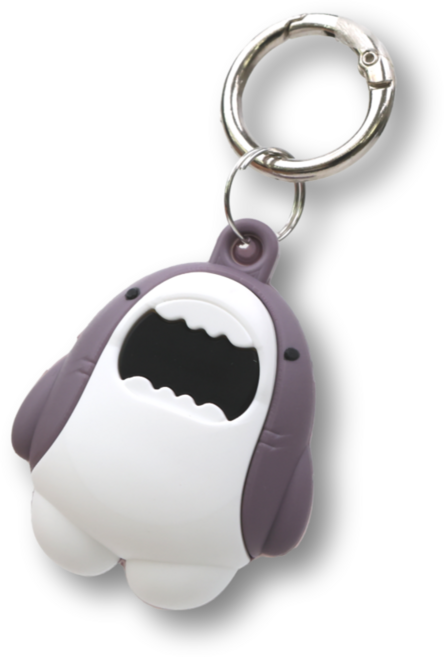 코지박스 에어태그 케이스 충격흡수 캐릭터 키링 홀더, 1개, 상어