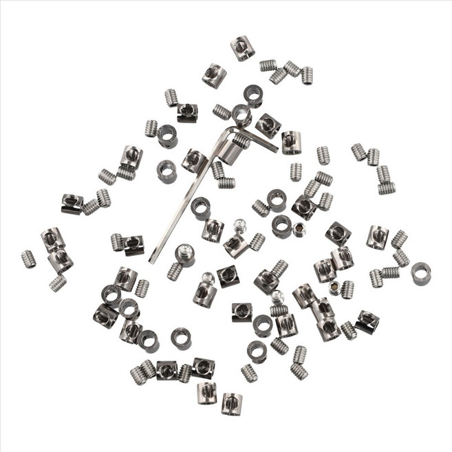 케이블 패스너 클립 조절 가능한 나사 구리 금속 고정 장치를위한 50pcs 3mm 와이어 로프 클램프