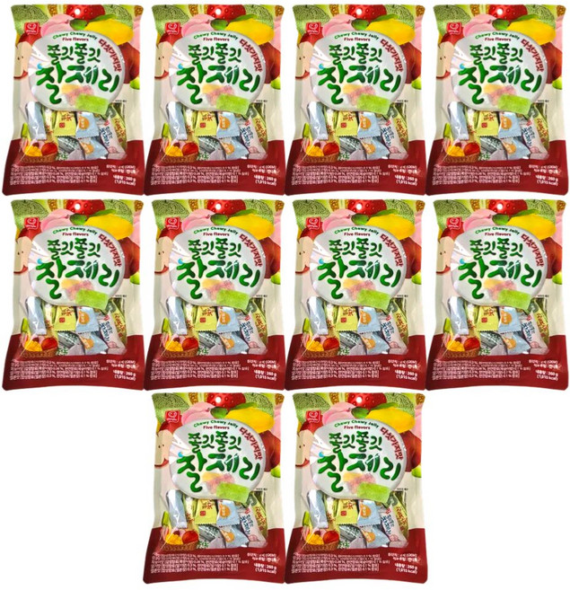 쫄깃쫄깃 찰제리 다섯가지맛, 10개, 260g