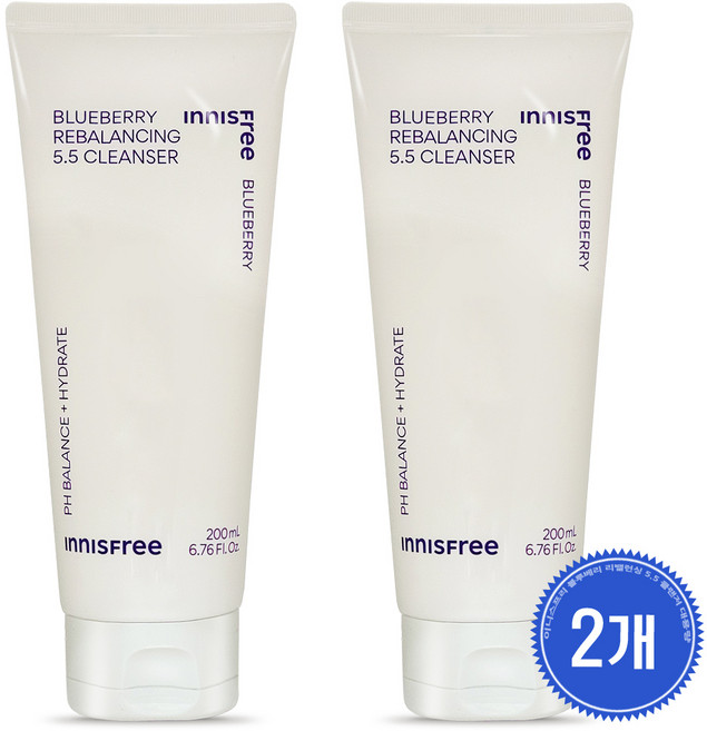 이니스프리 블루베리 리밸런싱5.5 클렌저 200ml, 2개