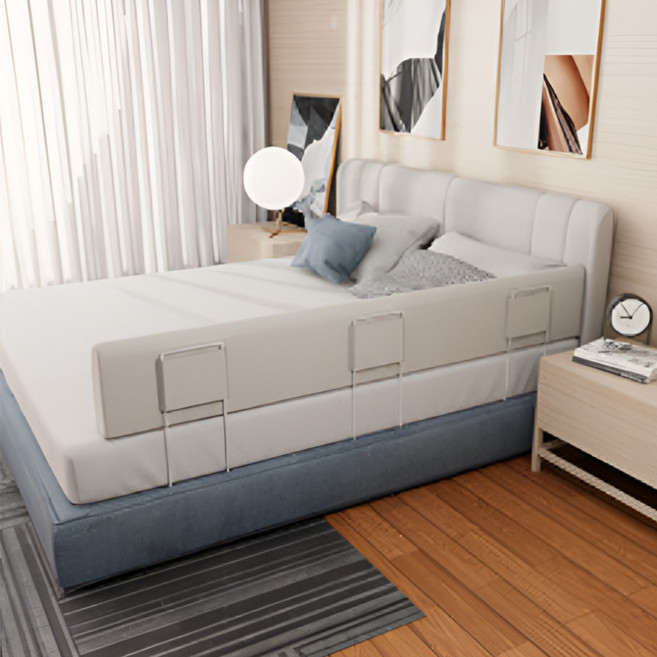 르뱅블루 구부러지는 낙상방지 쿠션 침대 안전 가드, 그레이