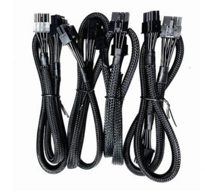 EVGA 모듈러 전원 공급 케이블 듀얼 GPU 8 핀 6 + 2 PCIE 4 블랙 슬리브 650BQ, 03 CPU 4 4Pin cable, 01 CN, 1개