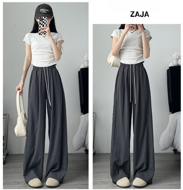 ZAJA 여성 여름 와이드팬츠 찰랑 아이스 냉장고바지