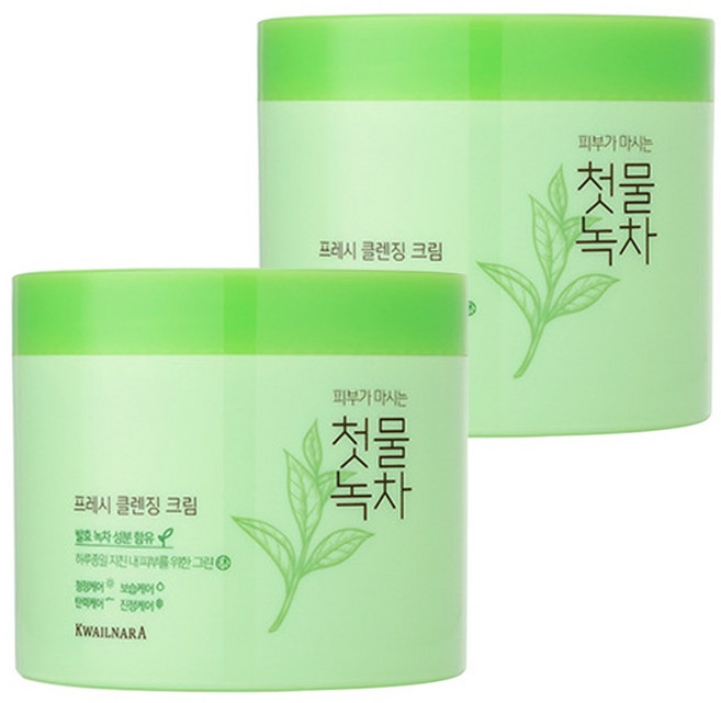 과일나라 첫물녹차 프레시 클렌징 크림, 300g, 2개