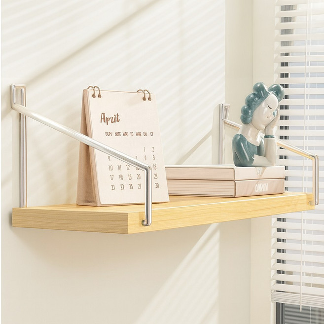 홈스널 인테리어 벽 무타공 선반, 우드, 1단