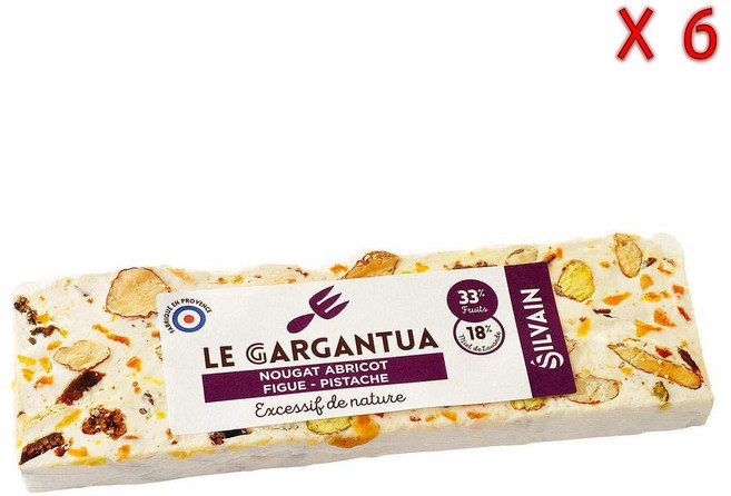 Silvain Nougat 실뱅 누갓 화이트 누가 바 아프리코트 피그 피스타치오 르 가르겐츄아 100g 6개