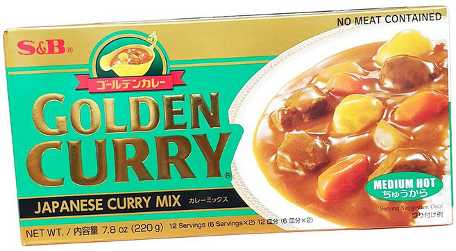 SB 중간 매운맛 고형 골든 카레 220g, 1개