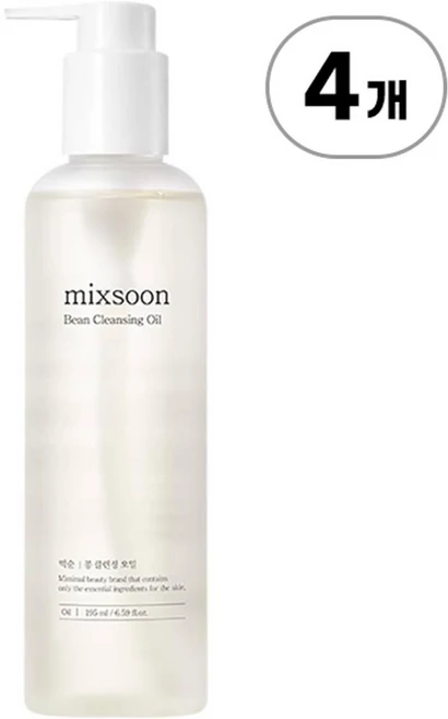 믹순 빈 클렌징 오일 mixsoon Bean Cleansing Oil 195ml, 4개 - 쿠팡