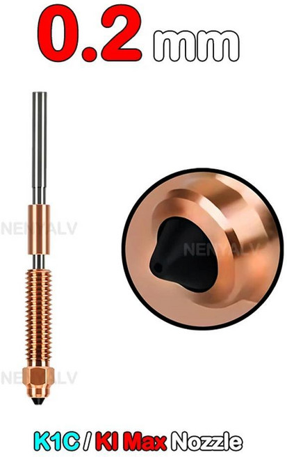 핫엔드 맥스 크리얼리티 프린터 부품 퀵 스왑 깍지 키트 열 저항 세라믹 히팅 블록, 01 2pcs, 색상: 1. K1C-0.2mm / 크기: F. 2pcs