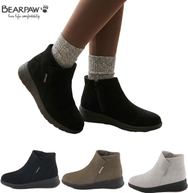 [백화점정품/빠른출고] 베어파우 앵클부츠 여성용 스웨이드 양모인솔 따뜻하고 보온성좋은 경량부츠 겨울필수템