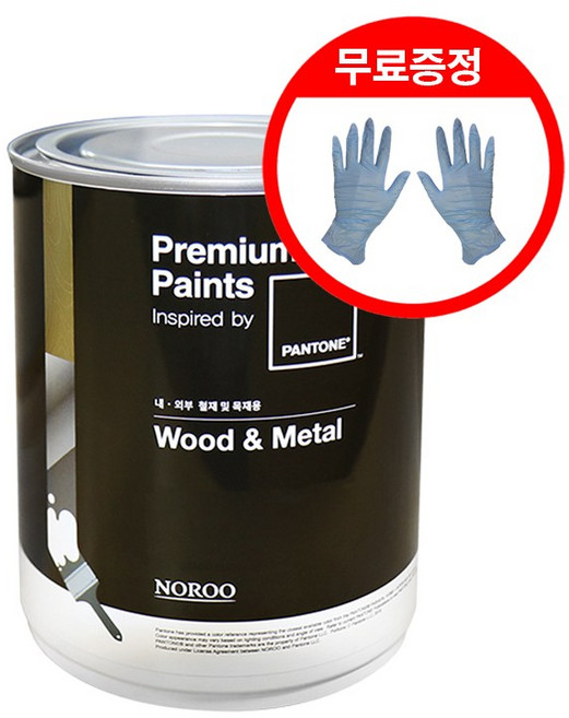 노루페인트 철재/목재/가구용 팬톤 수성 페인트 우드앤메탈 에그쉘광(저광) 1L, Whisper White 11-0701, 1개