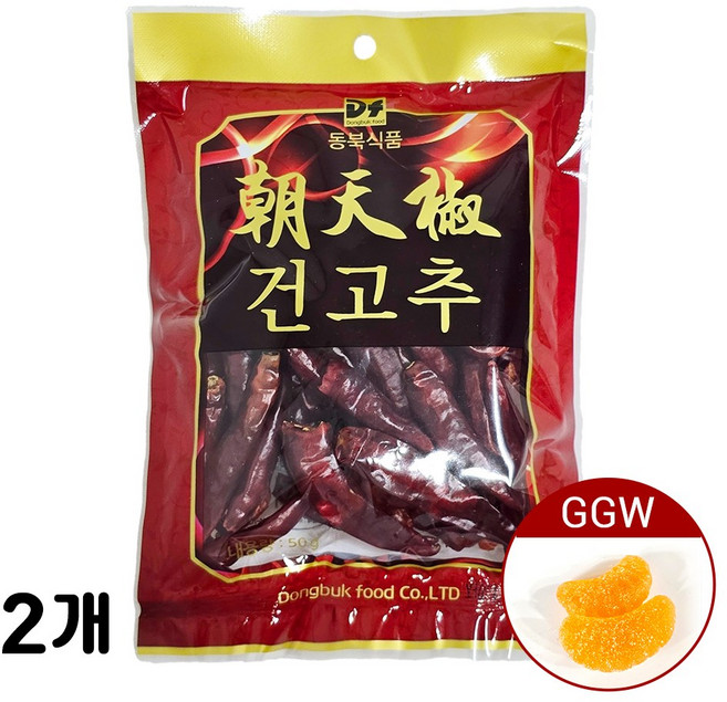 가가왕 중국식품 동북 통 건고추, 2개, 50g