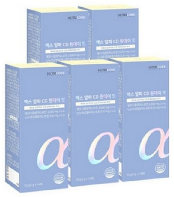 뉴트리코어 맥스 알파 CD 원데이 핏, 14회분, 5g, 5개