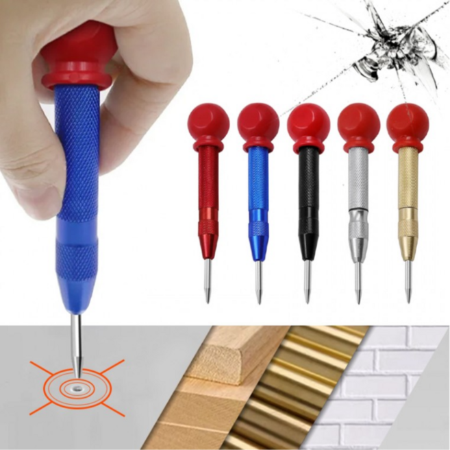 자동 센터 펀치 핀천치 금긋기 드릴자리마킹 송곳 자국 드릴펀치, [이벤트] 자동센타펀치(색상랜덤), 1개