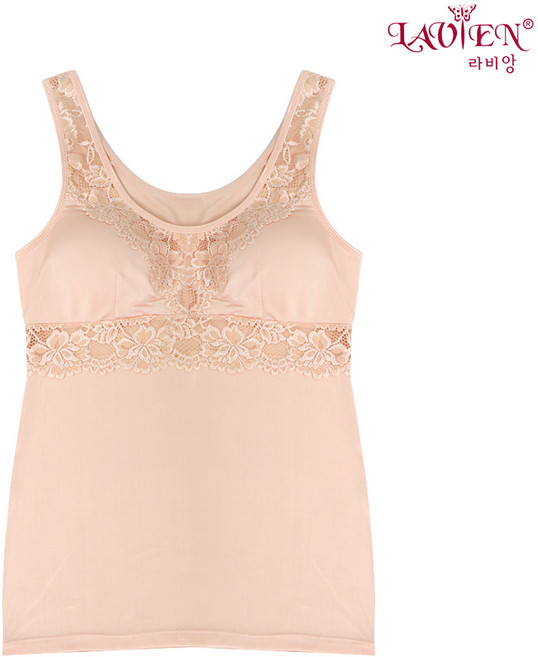 라비앙 인견 고급레이스 노와이어 탈부착컵 브라런닝 브라탑 케미솔 EBC3015