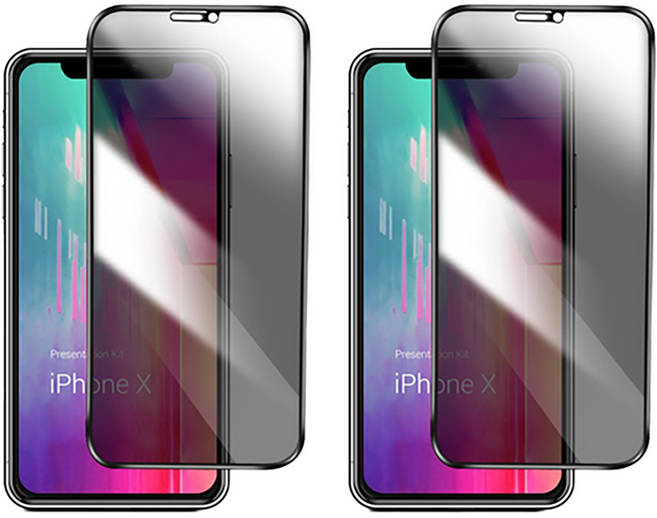 오르벤 사생활 보호 프라이버시 강화 유리 휴대폰 액정보호필름, 2개