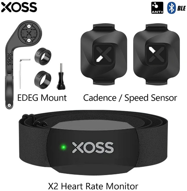 자전거 심박계 XOSS 와류 속도 케이던스 센서 X2 가슴 스트랩 심박수 모니터 도로 MTB 사이클링 블루투스 ANT 무선 액세서리, [11] 가슴심박계 X2 VortexVortex EDG, 1개