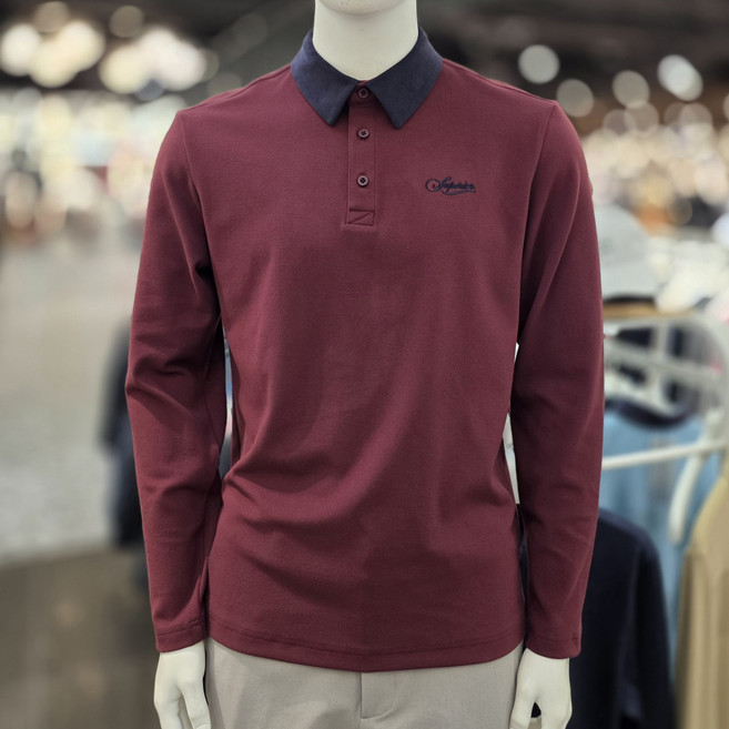 슈페리어골프 남성 포근하고 부드러운 약기모 코듀로이 카라 포인트 겨울 티셔츠 IM0FTTY402